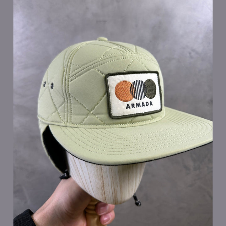 Armada Seven Panel Quilted Hat - Macha Black - SAMPLE DROP