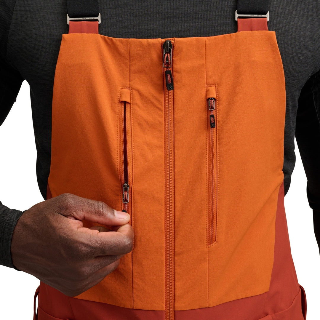 Black Diamond Men’s Recon Stretch Bibs - Saffron - Burnt Sienna - SAMPLE DROP