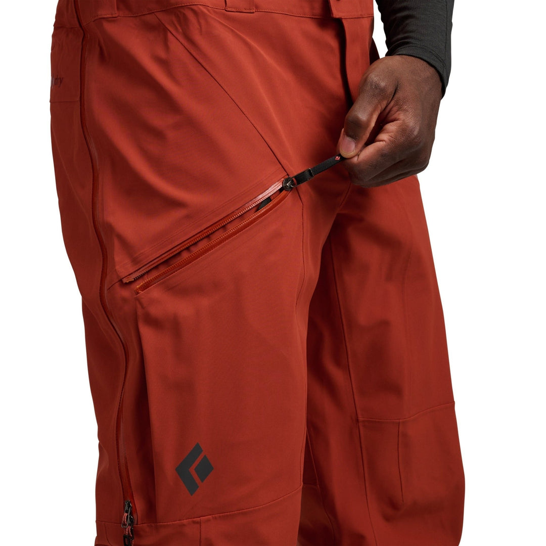 Black Diamond Men’s Recon Stretch Bibs - Saffron - Burnt Sienna - SAMPLE DROP