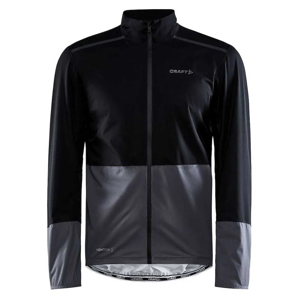 Black and gray jacket with Craft logo on a white background