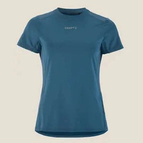 Craft ADV Essence SS Tee 2 Women Ensign front view short sleeve training t-shirt lightweight recycled polyester elastane breathable mesh panels athletic fit