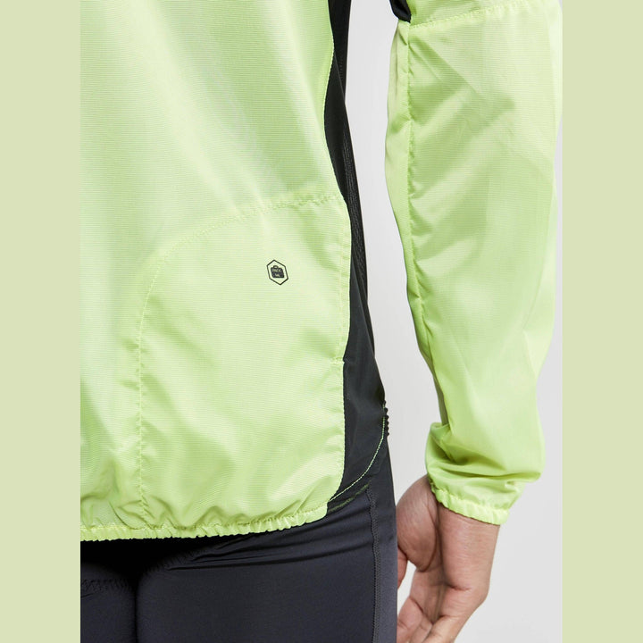 Craft ADV Essence Wind Women Jacket Yellow Back View