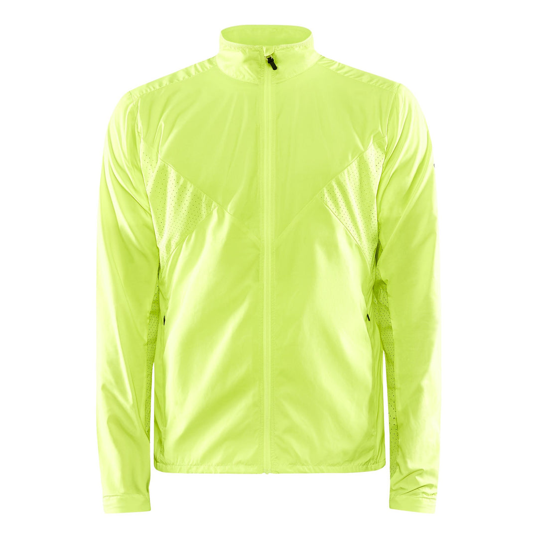 ALT: Craft ADV Essence Wind Jacket Women Yellow Front View White Background