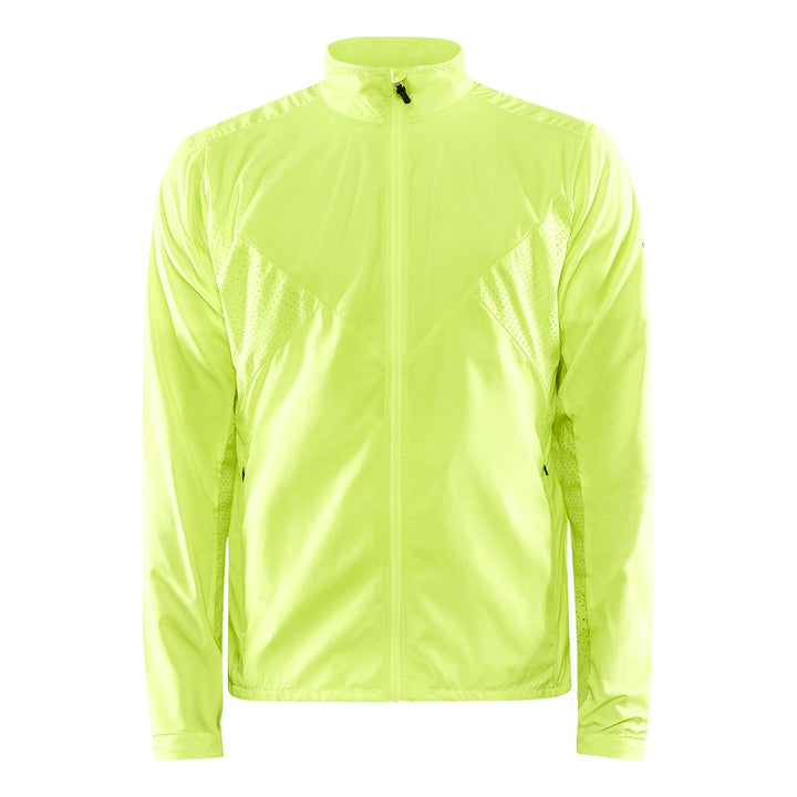 ALT: Craft ADV Essence Wind Jacket Women Yellow Front View White Background