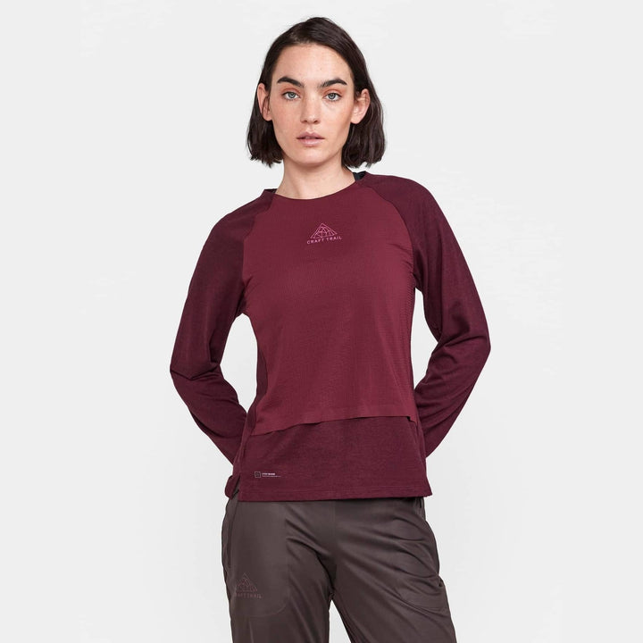 Craft ADV Trail Wool Wind LS Tee W- Punsch Melange - SAMPLE DROP