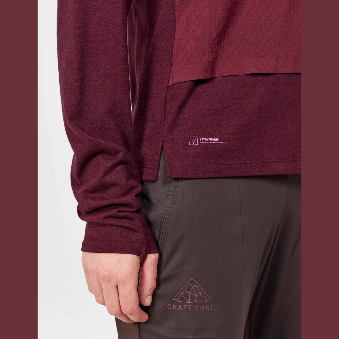 Craft ADV Trail Wool Wind LS Tee W- Punsch Melange - SAMPLE DROP