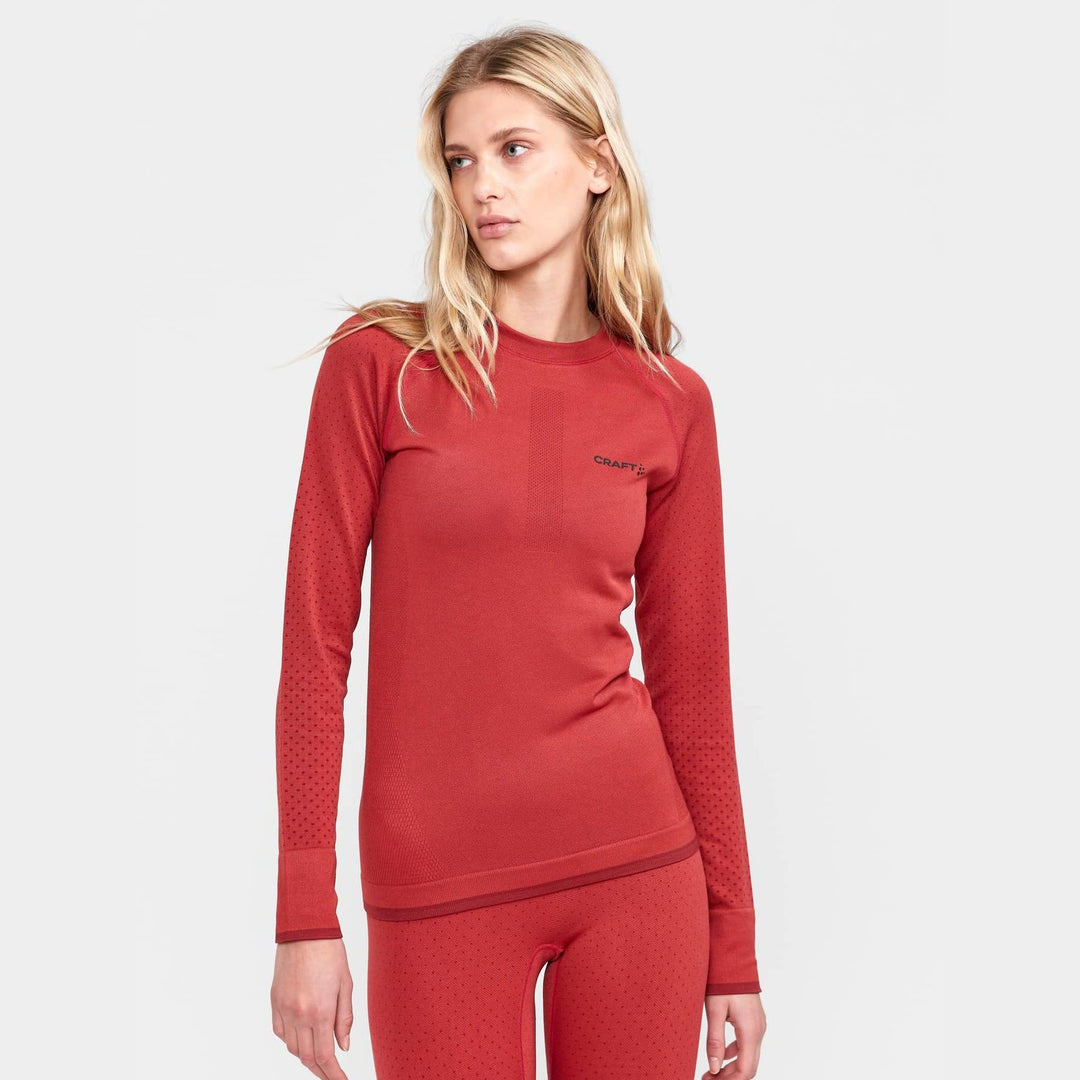 Craft ADV Warm Intensity LS Women’s Baselayer Red M - SAMPLE DROP