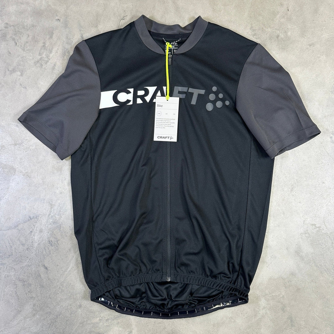 Craft Core Endur Logo Jersey Men – Performance Cycling Jersey - Black/grey - SAMPLE DROP