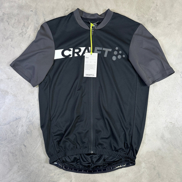 Craft Core Endur Logo Jersey Men – Performance Cycling Jersey - Black/grey - SAMPLE DROP