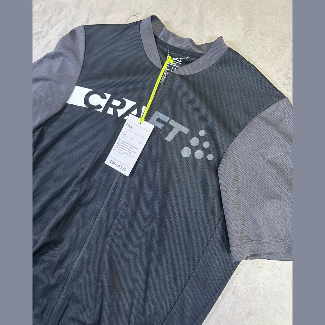 Craft Core Endur Logo Jersey Men – Performance Cycling Jersey - Black/grey - SAMPLE DROP