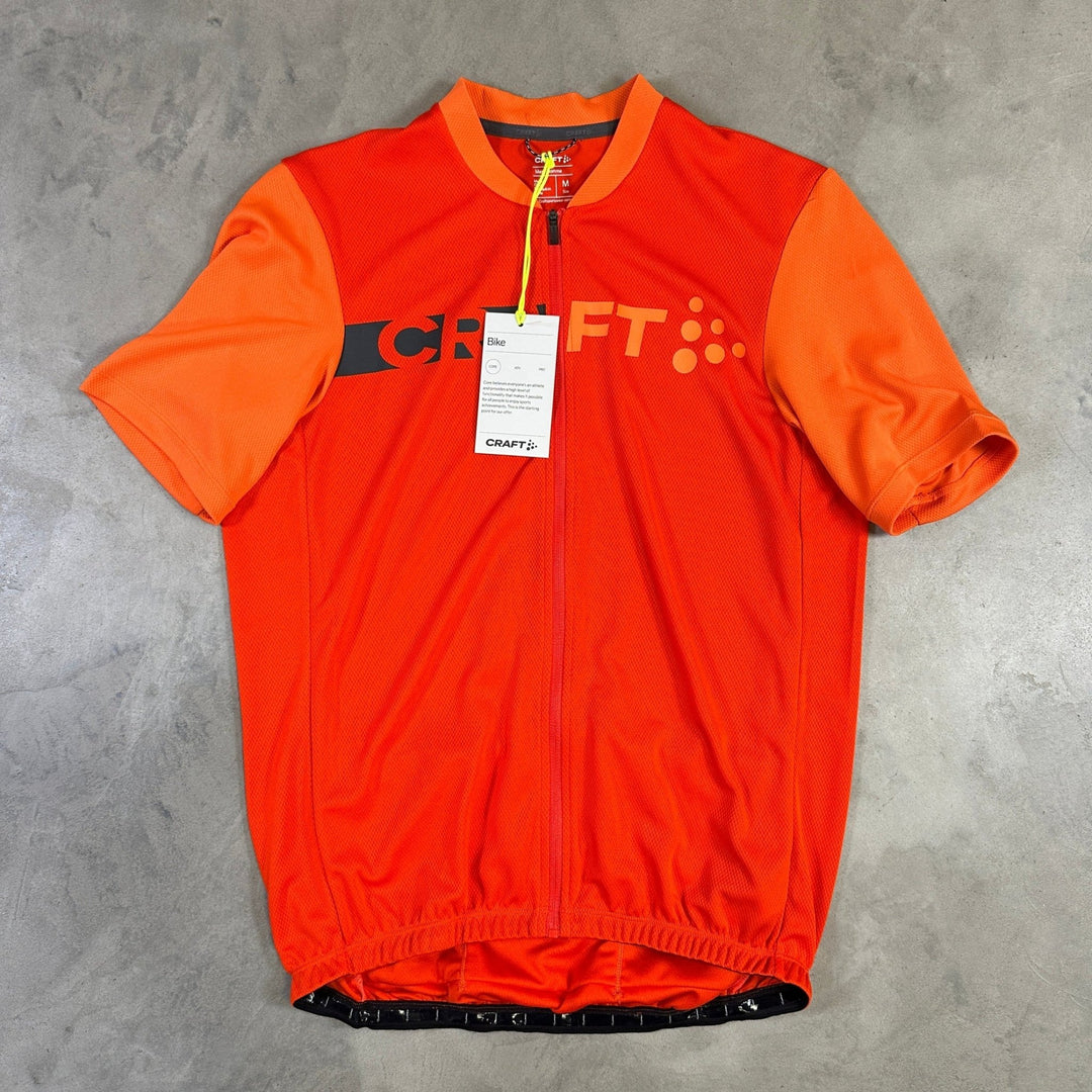 Craft Core Endur Logo Jersey Men – Performance Cycling Jersey - Orange - SAMPLE DROP