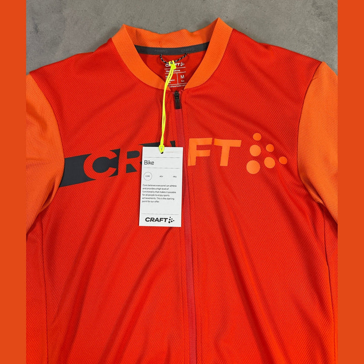 Craft Core Endur Logo Jersey Men – Performance Cycling Jersey - Orange - SAMPLE DROP