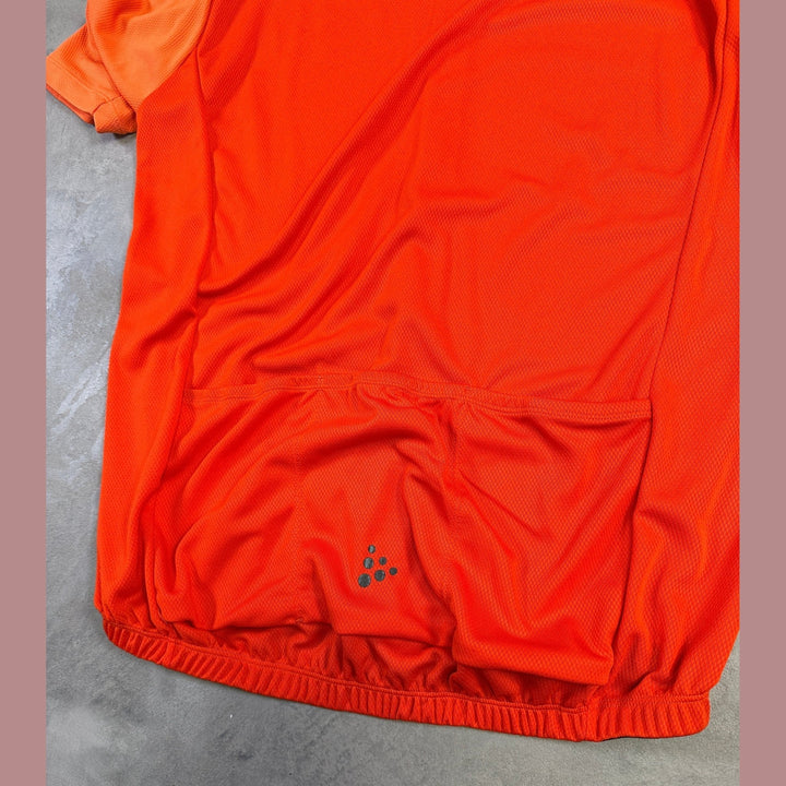 Craft Core Endur Logo Jersey Men – Performance Cycling Jersey - Orange - SAMPLE DROP