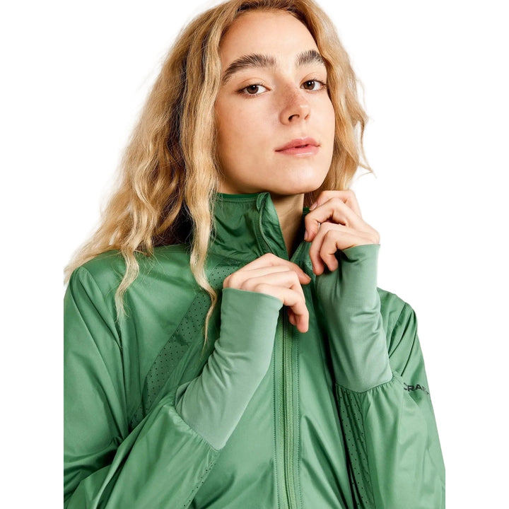 Craft Essence Wind 2 Women’s Running Jacket Green M - SAMPLE DROP
