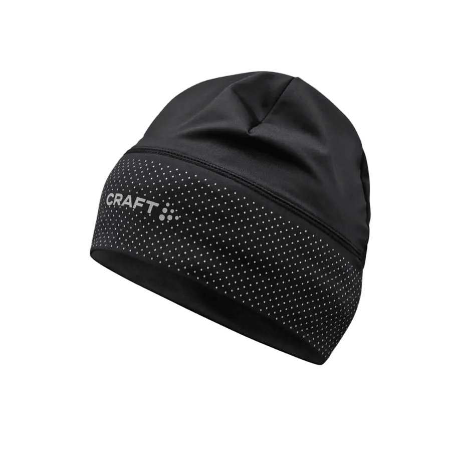 Craft Lumen Fleece Hat 2 Black Reflective Thermal Running Beanie - SAMPLE DROP