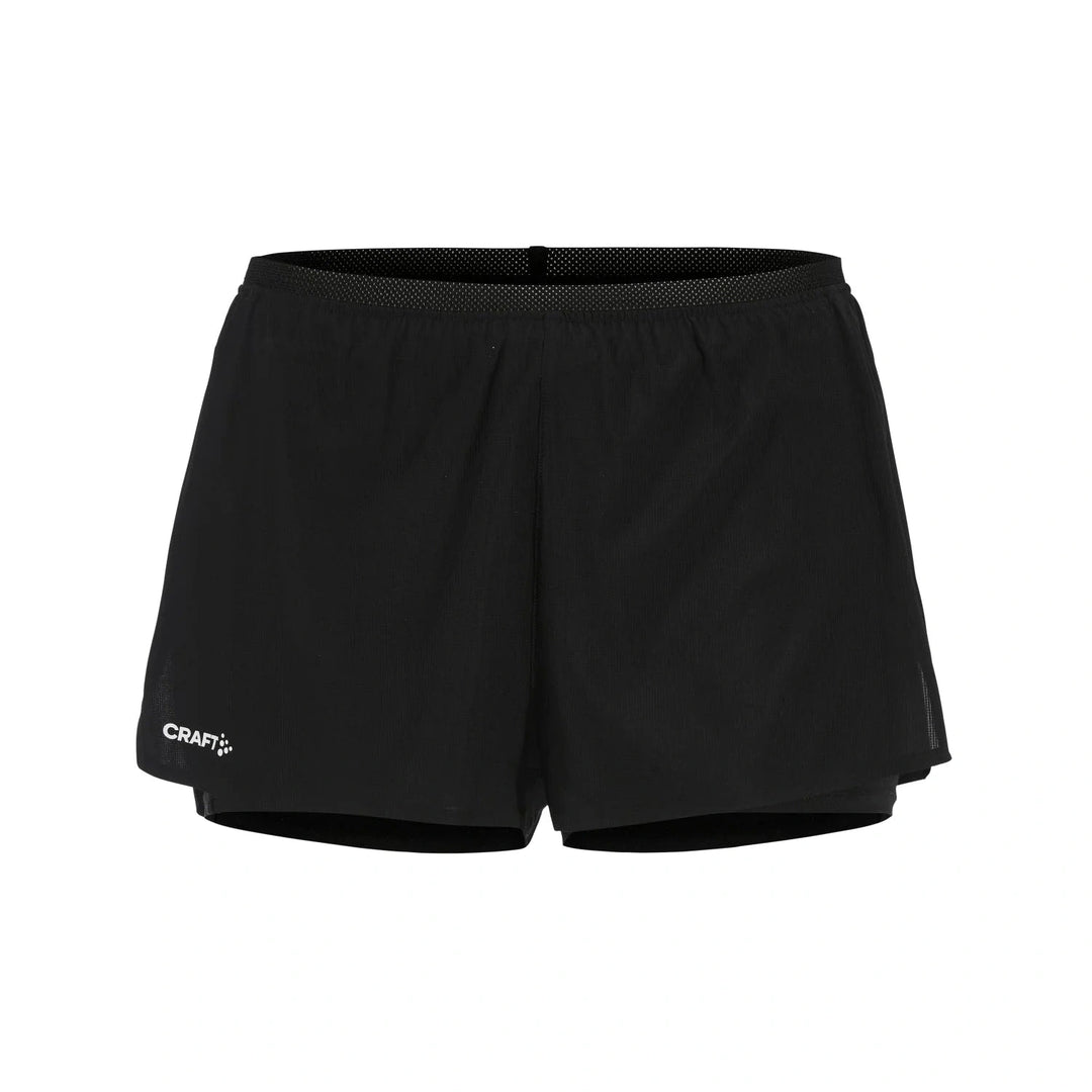 Craft Race Day Split Shorts Men Black front view lightweight race running shorts