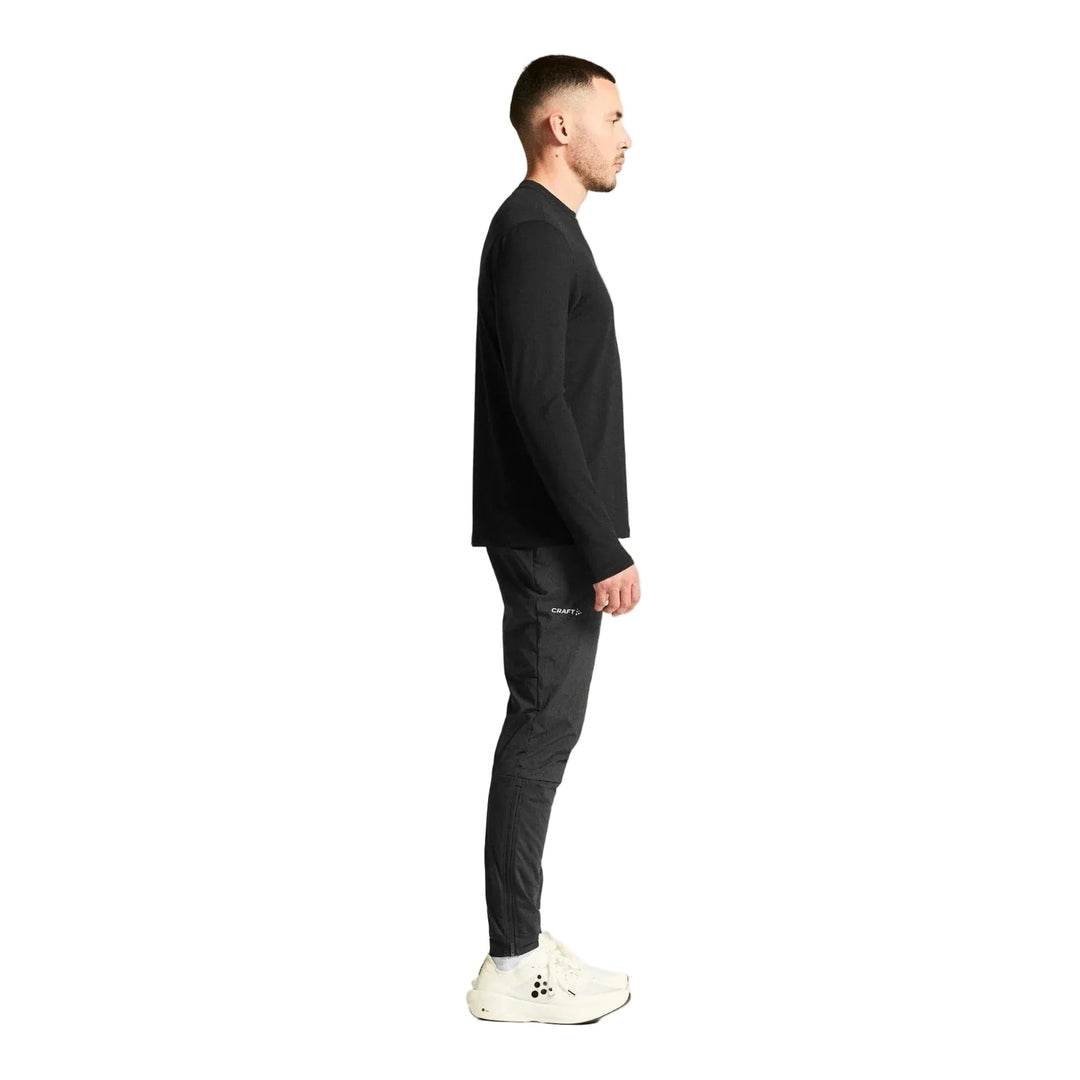 Craft SubZ Light Pants Men Black side view wind protective running pants