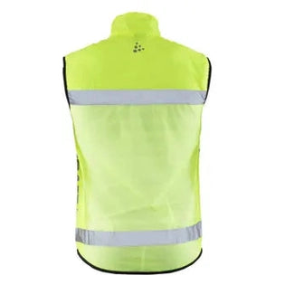 Craft Visibility Vest Unisex Neon back view breathable mesh panel reflective safety vest lightweight training and running gear