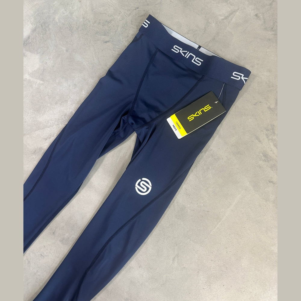 SKINS Series-1 Men's Long Tights – Navy Blue - SAMPLE DROP