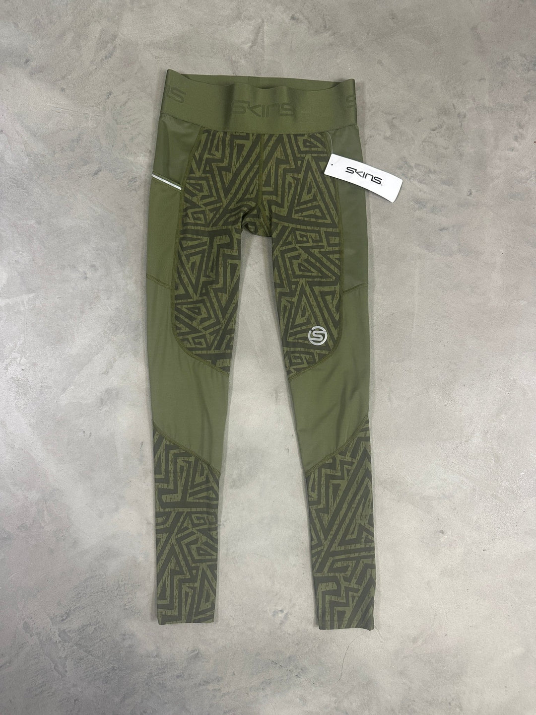SKINS Series-3 Women's Long Tights – Khaki Angle - SAMPLE DROP