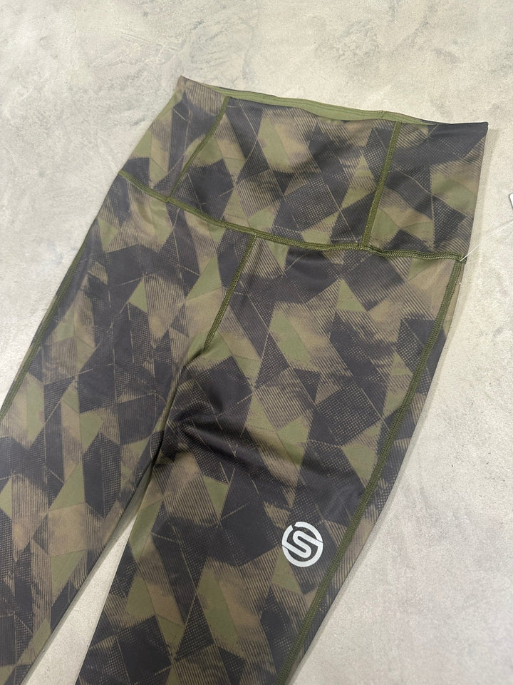SKINS Series-3 Women’s Skyscraper Tights 2.0 – Khaki Geo - SAMPLE DROP