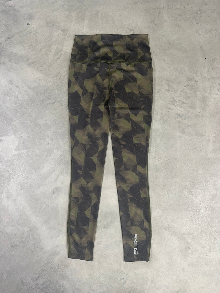 SKINS Series-3 Women’s Skyscraper Tights 2.0 – Khaki Geo - SAMPLE DROP