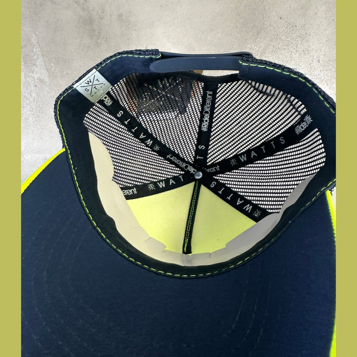 WATTS Tribe Cap - Neon Yellow/Navy - SAMPLE DROP