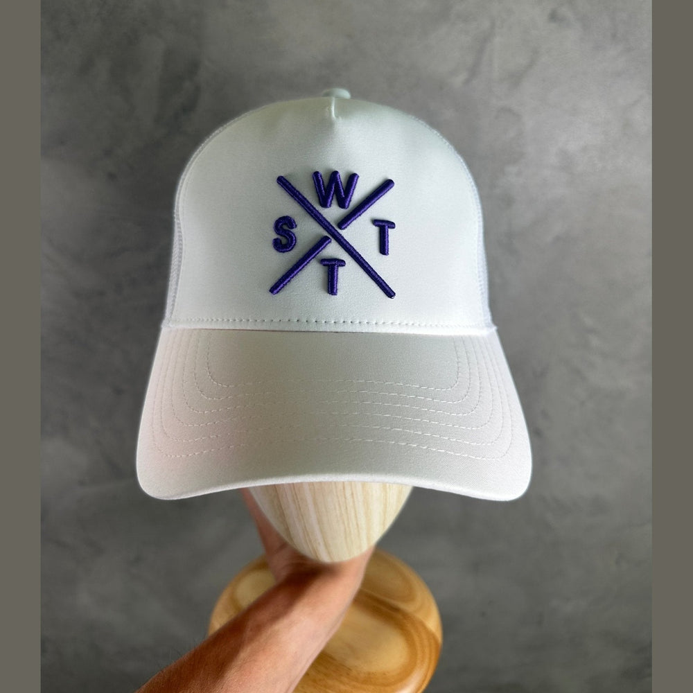 WATTS Tribe Cap - White Purple - SAMPLE DROP