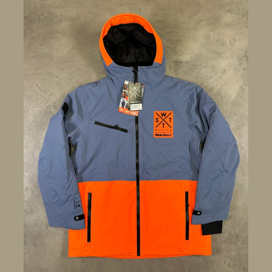 WATTS X - Temper Ski Jacket - Blue Grey/ Fluro - SAMPLE DROP